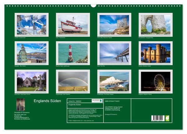 Produktbild: Englands S&uuml;den (Wandkalender 2026 DIN A2 quer), CALVENDO Monatskalender