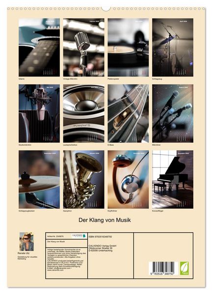 Produktbild: Der Klang von Musik (hochwertiger Premium Wandkalender 2026 DIN A2 hoch), Kunstdruck in Hochglanz