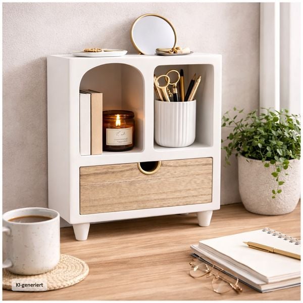 Produktbild: HTI-Living Minikommode mit Schublade MDF Aufbewahrungsschrank mit offenen F&auml;chern