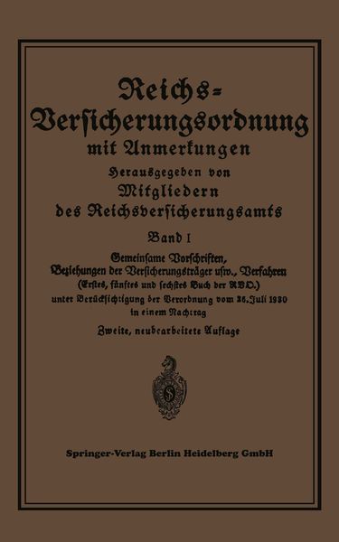 Produktbild: Reichs-Versicherungsordnung mit Anmerkungen