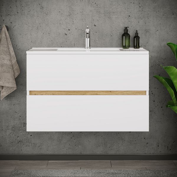 Produktbild: 2 tlg. Badm&ouml;bel-Set mit Waschbecken Cosila-I 81 cm