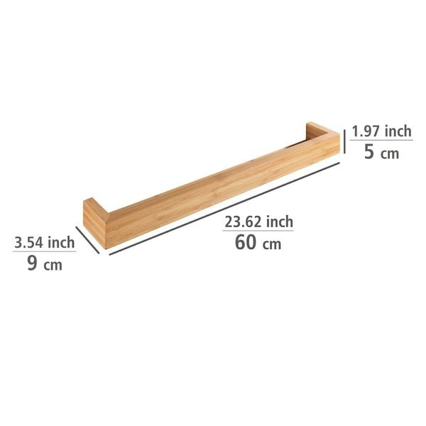 Wandregal Mod. Bambusa aus Bambus, 60 cm, inklusive Befestigungsmaterial