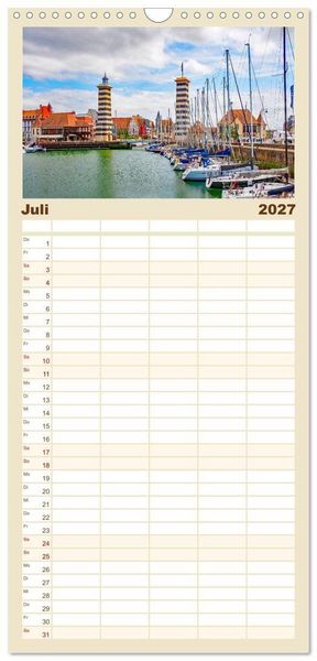 Produktbild: Familienplaner 2027 - Normandie - Frankreichs wundersch&ouml;ner Norden mit 5 Spalten (Wandkalender, 21 x 45 cm) CALVENDO