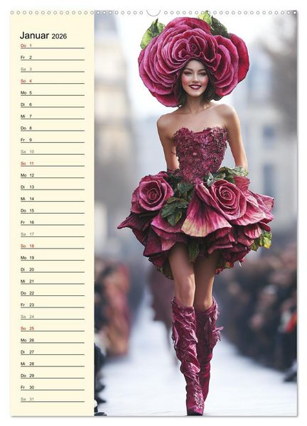 Produktbild: Bl&uuml;tenzauber. High Fashion auf dem Catwalk (hochwertiger Premium Wandkalender 2026 DIN A2 hoch), Kunstdruck in Hochglanz