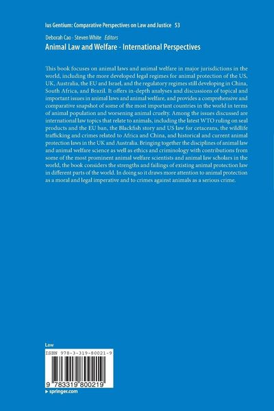 Produktbild: Animal Law and Welfare - International Perspectives