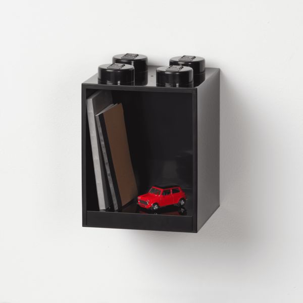Produktbild: LEGO&reg; B&uuml;cherregal 4 Noppen Schwarz