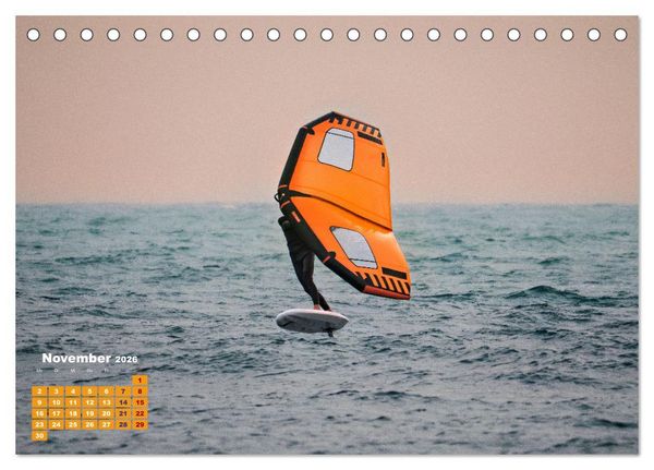 Produktbild: Wingfoilen - fliegen &uuml;ber das Wasser (Tischkalender 2026 DIN A5 quer), CALVENDO Monatskalender