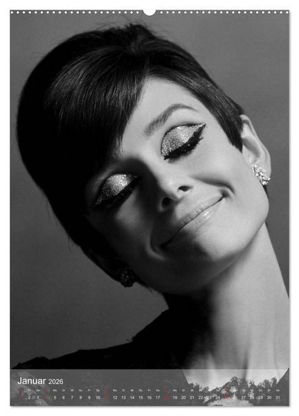 Produktbild: Hollywood-Diva - Audrey Hepburn (hochwertiger Premium Wandkalender 2026 DIN A2 hoch), Kunstdruck in Hochglanz