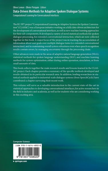 Produktbild: Data-Driven Methods for Adaptive Spoken Dialogue Systems