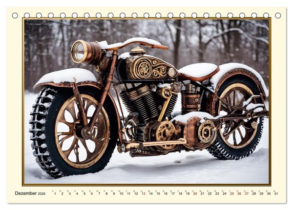 Produktbild: Motorr&auml;der im Steampunk-Style (Tischkalender 2026 DIN A5 quer), CALVENDO Monatskalender