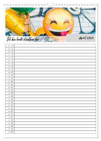 Produktbild: Ich bin dankbar - ein Jahr voller Achtsamkeit (Wandkalender 2026 DIN A3 hoch), CALVENDO Monatskalender