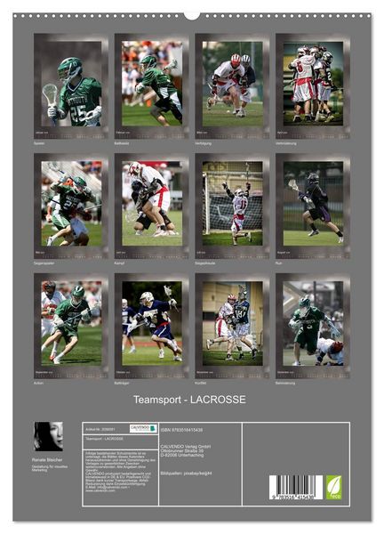 Produktbild: Teamsport - LACROSSE (hochwertiger Premium Wandkalender 2026 DIN A2 hoch), Kunstdruck in Hochglanz