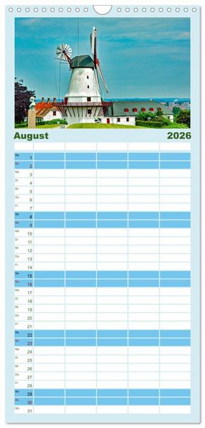 Produktbild: Familienplaner 2026 - Sehenswertes im S&uuml;den D&auml;nemarks mit 5 Spalten (Wandkalender, 21 x 45 cm) CALVENDO