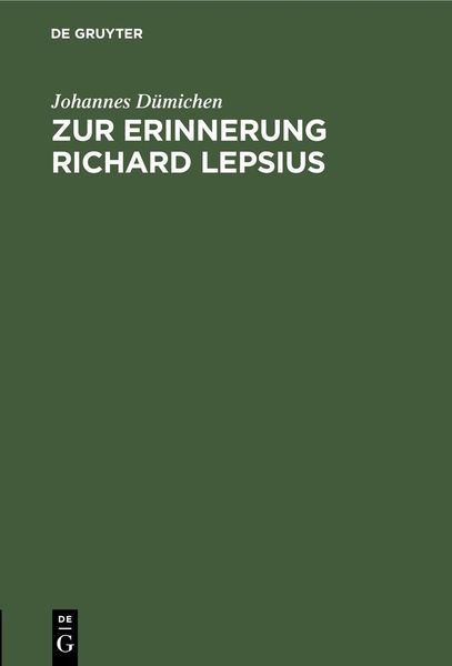 Produktbild: Zur Erinnerung Richard Lepsius