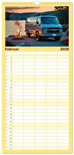 Produktbild: Familienplaner 2026 - Vanlife - Caravan Abenteuer mit 5 Spalten (Wandkalender, 21 x 45 cm) CALVENDO