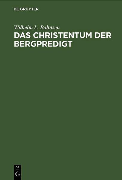 Produktbild: Das Christentum der Bergpredigt