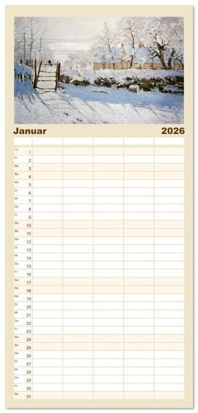 Produktbild: Familienplaner 2026 - Typisch Monet mit 5 Spalten (Wandkalender, 21 x 45 cm) CALVENDO
