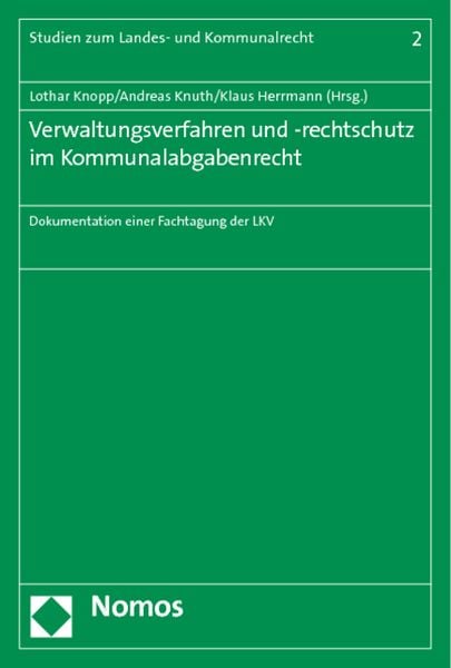 Produktbild: Verwaltungsverfahren und -rechtschutz im Kommunalabgabenrecht