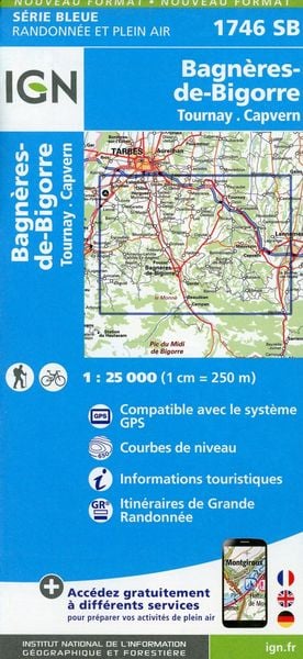 Bagneres Bigorre 1:25 000, Karte von Collectif Ign, IGN Frankreich, 978-2-7585-3947-6