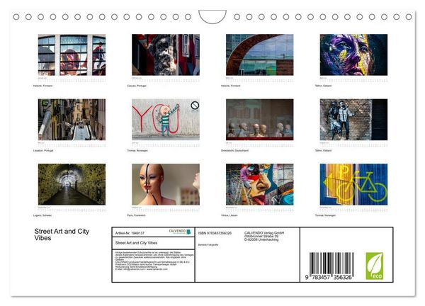 Produktbild: Street Art and City Vibes (Wandkalender 2026 DIN A4 quer), CALVENDO Monatskalender