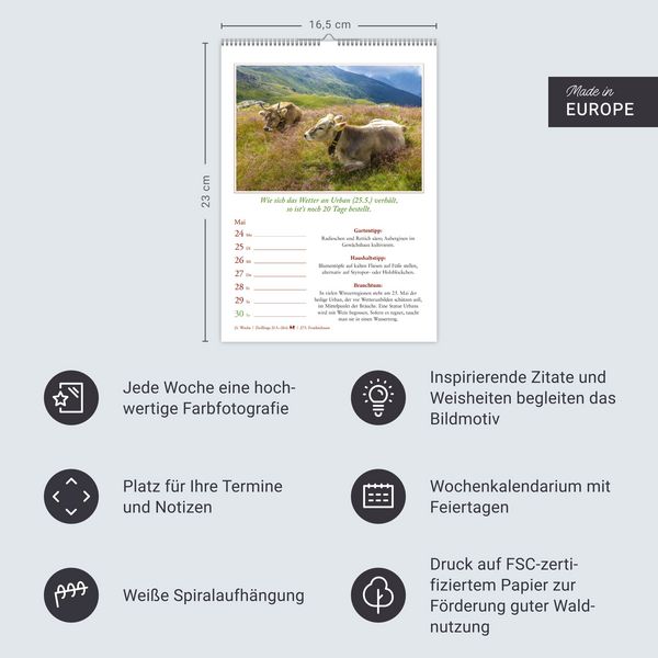 Produktbild: Bauernweisheiten Wochenkalender 2027 - Bauernregeln, Brauchtum, Gartentipps, Haushaltstipps