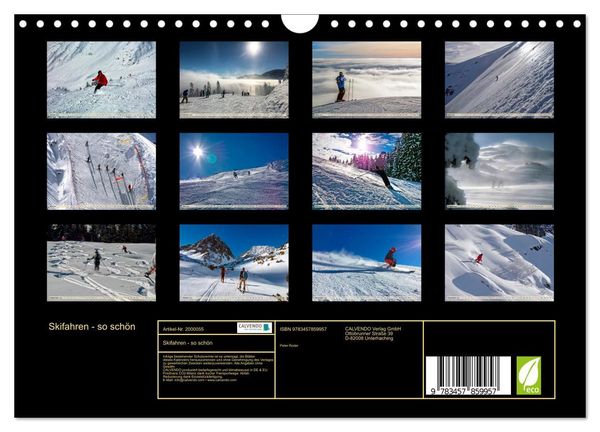 Produktbild: Skifahren - so sch&ouml;n (Wandkalender 2026 DIN A4 quer), CALVENDO Monatskalender