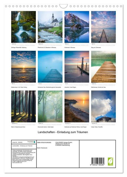 Produktbild: Landschaften - Einladung zum Tr&auml;umen (Wandkalender 2026 DIN A3 hoch), CALVENDO Monatskalender