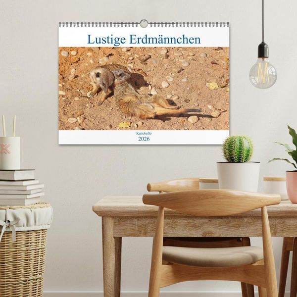 Produktbild: Lustige Erdm&auml;nnchen (Wandkalender 2026 DIN A3 quer), CALVENDO Monatskalender