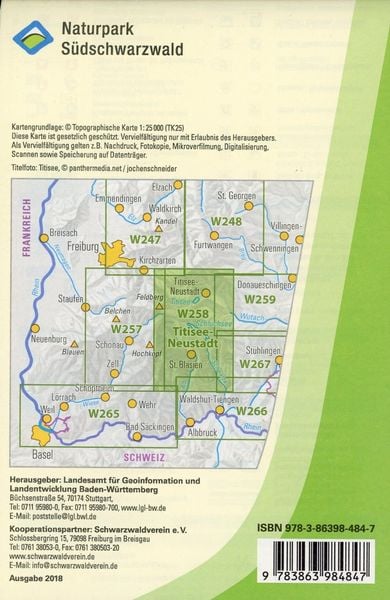 Produktbild: W258 Wanderkarte 1:25 000 Titisee-Neustadt