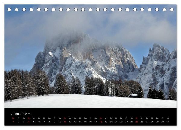 Produktbild: Die Seiser Alm im Winter (Tischkalender 2026 DIN A5 quer), CALVENDO Monatskalender