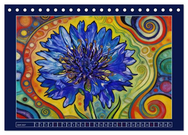 Produktbild: Bl&uuml;ten im verspielten Jugendstil (Tischkalender 2027 DIN A5 quer), CALVENDO Monatskalender