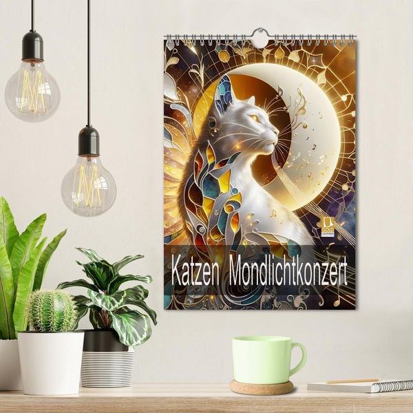 Produktbild: Katzen Mondlichtkonzert (Wandkalender 2026 DIN A4 hoch), CALVENDO Monatskalender