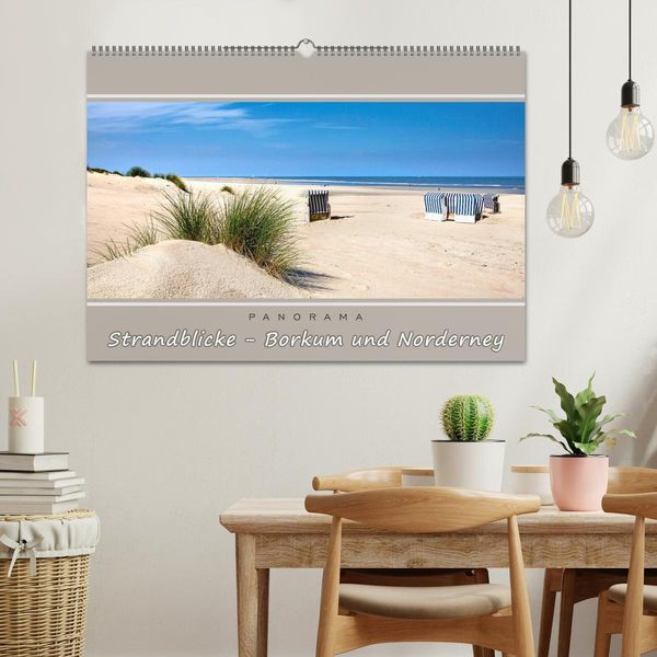 Produktbild: Strandblicke Borkum und Norderney (Wandkalender 2026 DIN A2 quer), CALVENDO Monatskalender