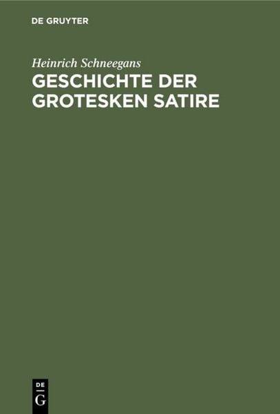 Produktbild: Geschichte der grotesken Satire
