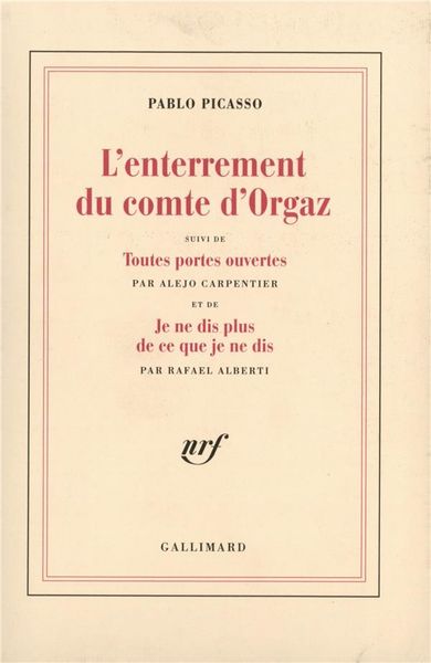 Produktbild: L'enterrement du Comte d'Orgaz. Toutes portes ouvertes. Je ne dis