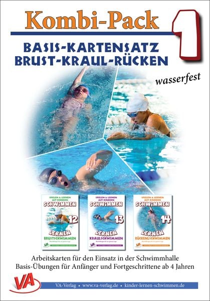 Produktbild: Kombi-Pack 1: Basis-Kartensatz "Technik" Brust-Kraul-R&uuml;cken, 3 Teile