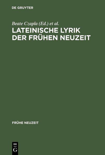 Produktbild: Lateinische Lyrik der Fr&uuml;hen Neuzeit
