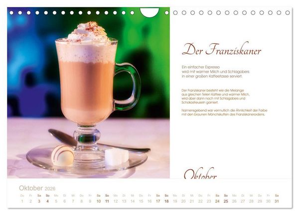 Produktbild: Wiener Kaffeerezepte (Wandkalender 2026 DIN A4 quer), CALVENDO Monatskalender