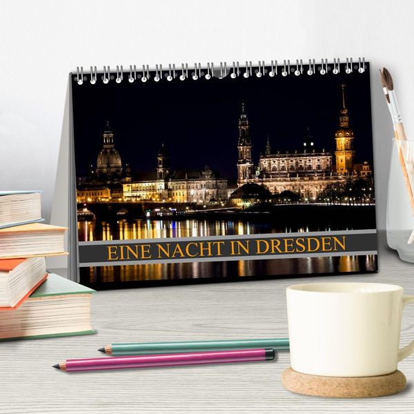 Produktbild: Eine Nacht in Dresden (Tischkalender 2026 DIN A5 quer), CALVENDO Monatskalender