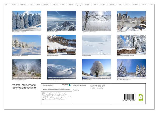 Produktbild: Winter. Zauberhafte Schneelandschaften (hochwertiger Premium Wandkalender 2026 DIN A2 quer), Kunstdruck in Hochglanz