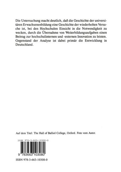 Produktbild: Historische Vorl&auml;ufer der wissenschaftlichen Weiterbildung