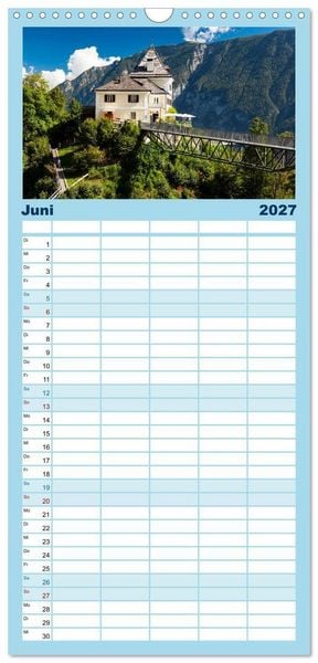 Produktbild: Familienplaner 2027 - Hallstatt und der Hallst&auml;tter See mit 5 Spalten (Wandkalender, 21 x 45 cm) CALVENDO