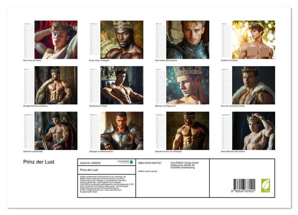 Produktbild: Prinz der Lust (hochwertiger Premium Wandkalender 2026 DIN A2 quer), Kunstdruck in Hochglanz