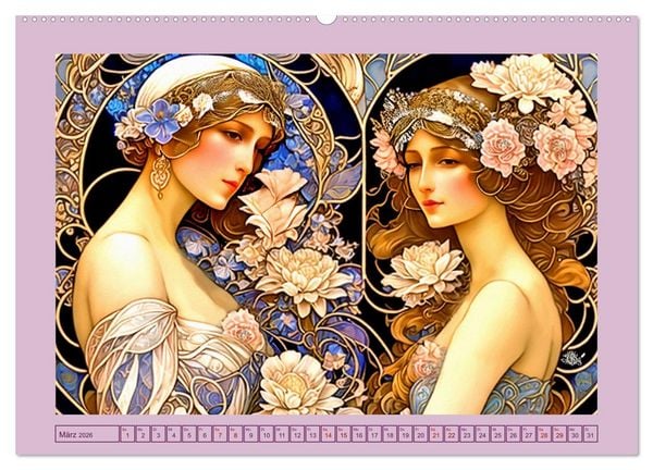 Produktbild: Art Deco Freundinnen (Wandkalender 2026 DIN A2 quer), CALVENDO Monatskalender
