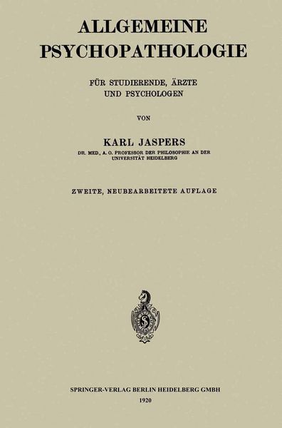Produktbild: Allgemeine Psychopathologie f&uuml;r Studierende, &Auml;rzte und Psychologen