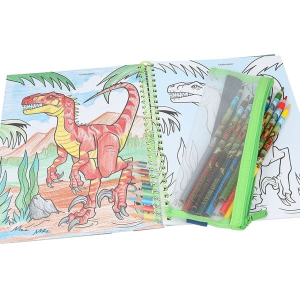 Produktbild: Dino World Malbuch mit Buntstiften