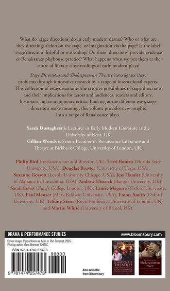 Produktbild: Stage Directions and Shakespearean Theatre