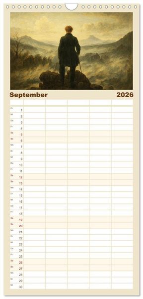 Produktbild: Familienplaner 2026 - Im Licht der Sehnsucht - Romantische Landschaften mit 5 Spalten (Wandkalender, 21 x 45 cm) CALVENDO