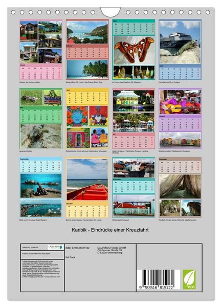 Produktbild: Karibik - Eindr&uuml;cke einer Kreuzfahrt (Wandkalender 2027 DIN A4 hoch), CALVENDO Monatskalender