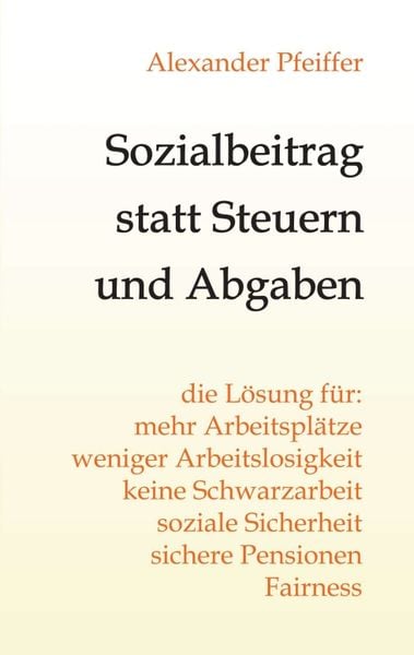 Produktbild: Sozialbeitrag statt Steuern und Abgaben
